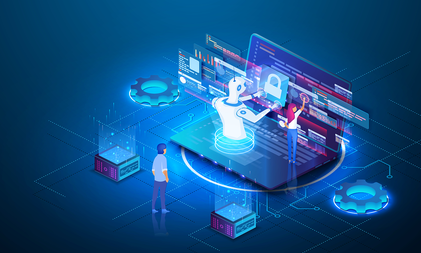 A robot in the data integration process illustrates On-premise Data Integration.