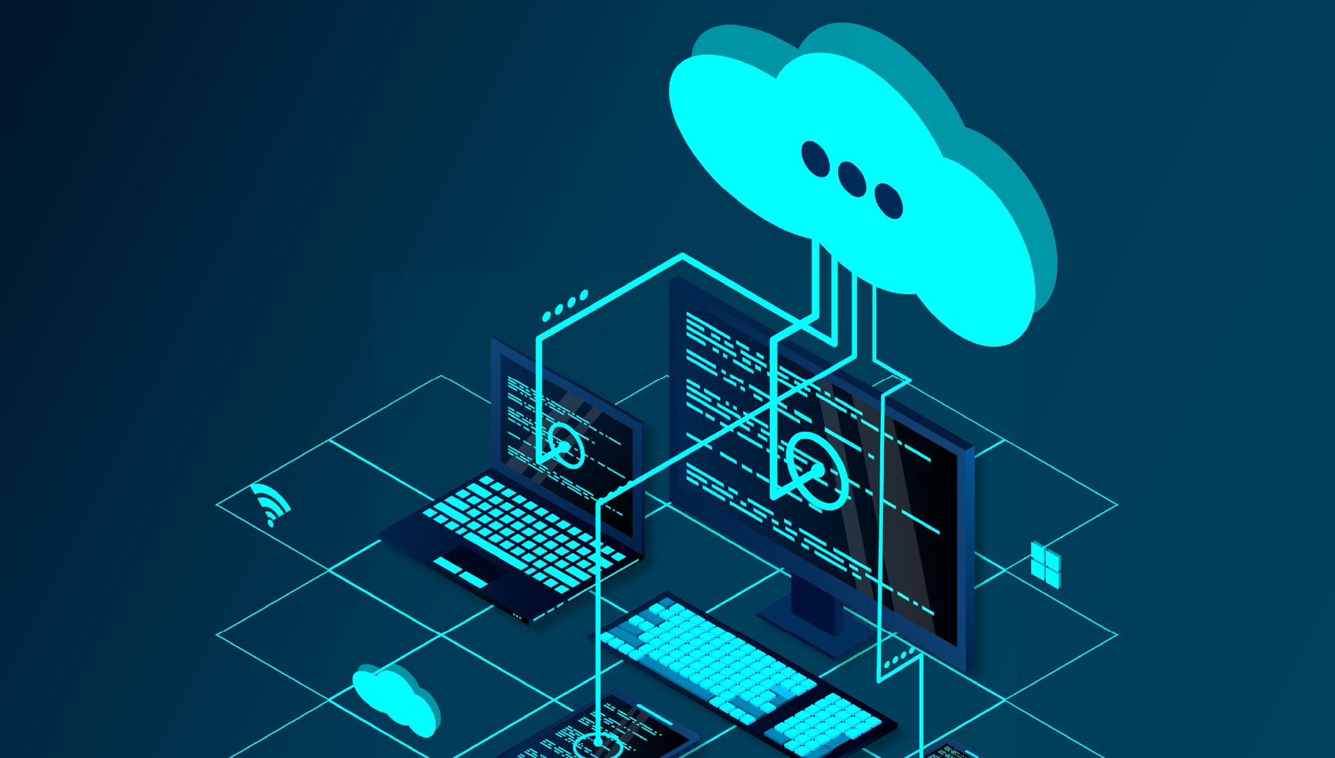 Vector image of Data integration
